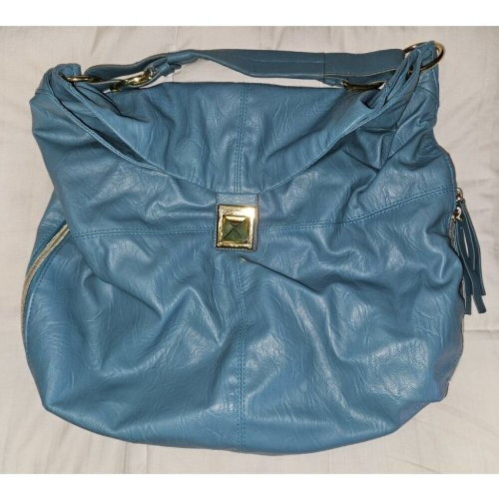 MARK Aqua Blue Adjustable Fold Over Bag